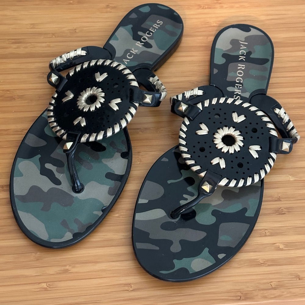 Lightly Worn Camo Jack Rogers Jelly Sandals Size 9